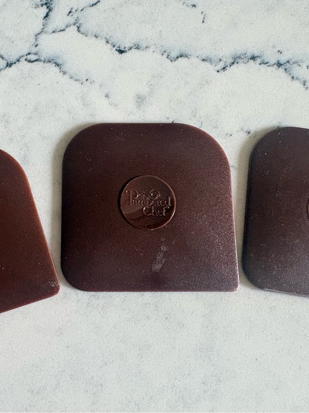 Pampered Chef Brown Kitchen Scrapers Set lot of 3